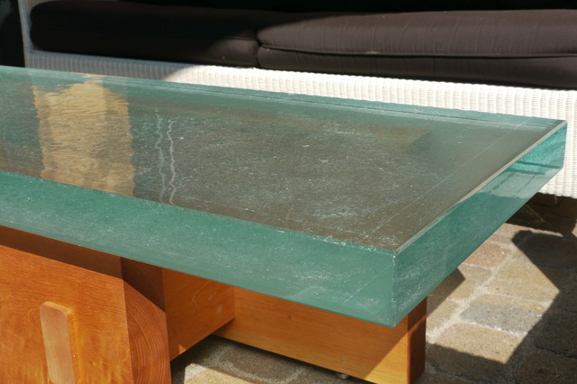 Garden Clear Glass Table Top With Wooden Base Bathroom Glass