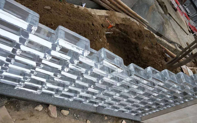 Wholesale outdoor 200*100*50mm solid glass bricks