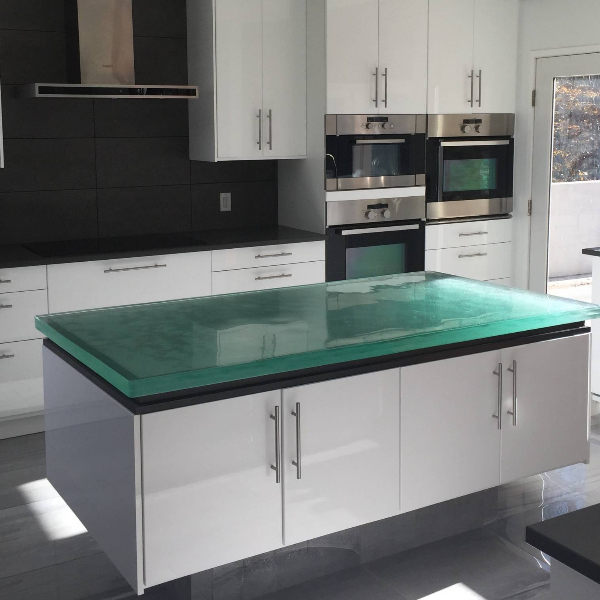 Hot Selling 50mm thickness Kitchen Glass Countertop