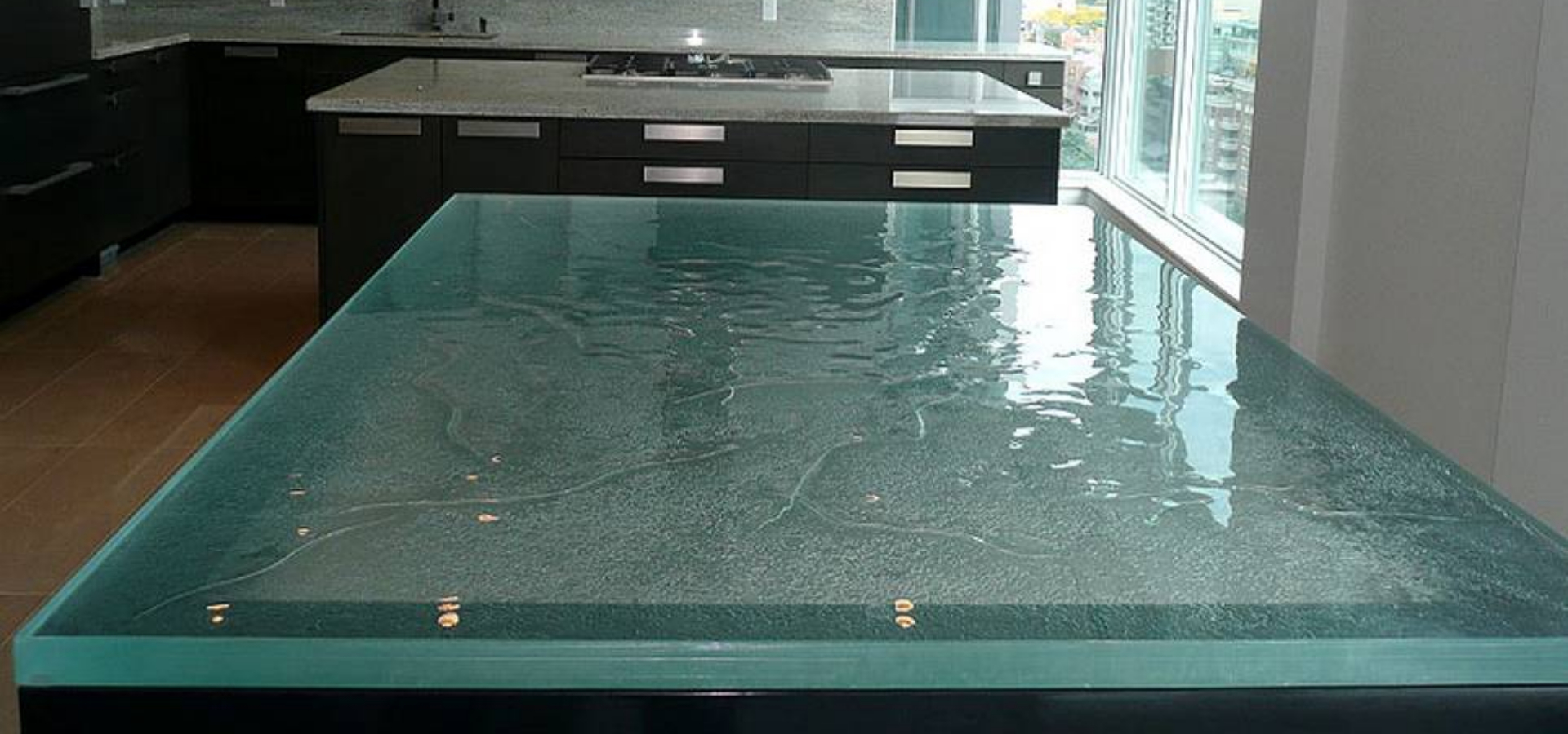 Household Textured Glass Dining Table Top