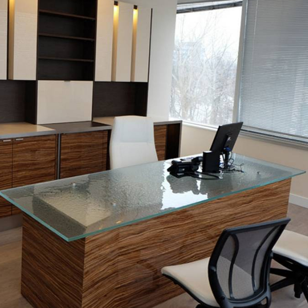 15mm thickness Office Glass Worktop