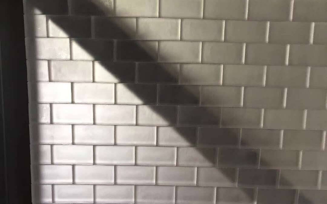 Indoor frosted solid glass bricks wall