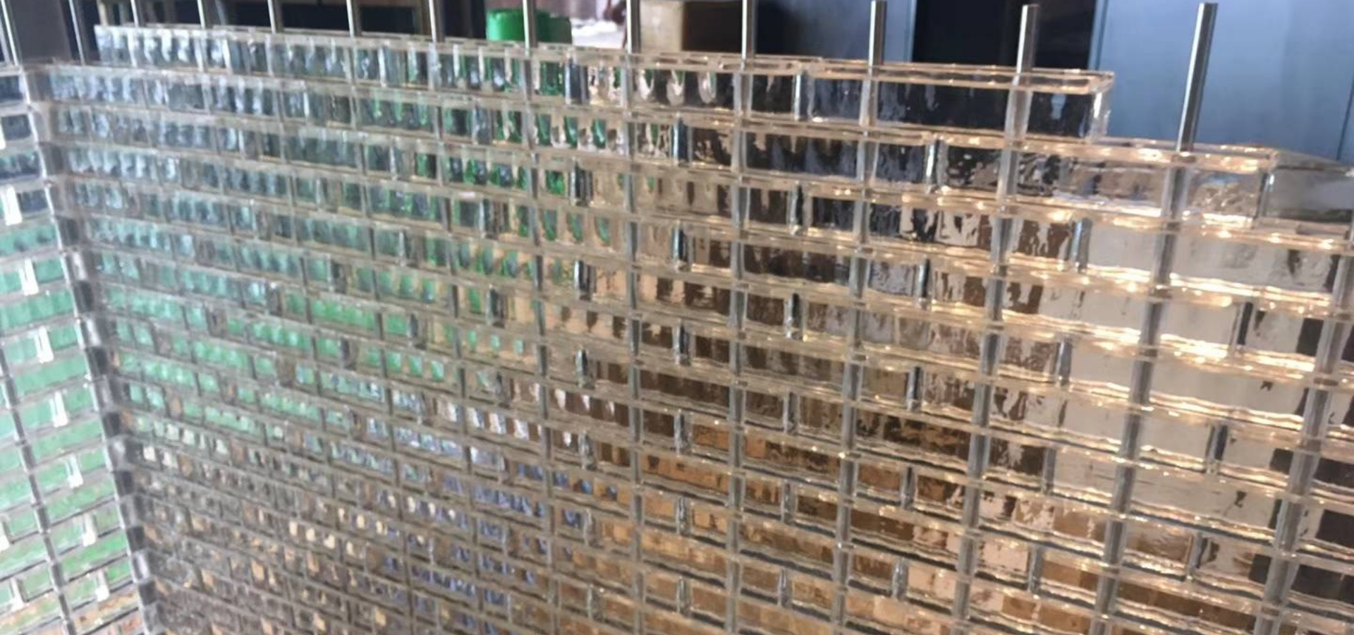Clear Transparent sold glass brick with holes
