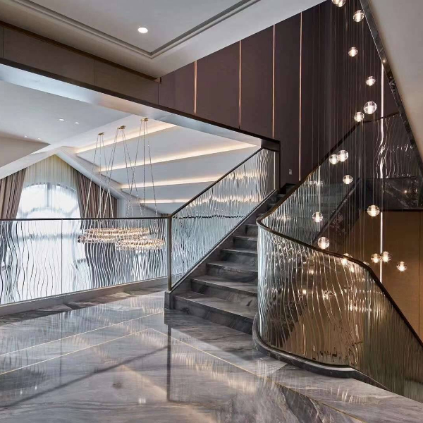 Ultra clear tempered glass Stair railing