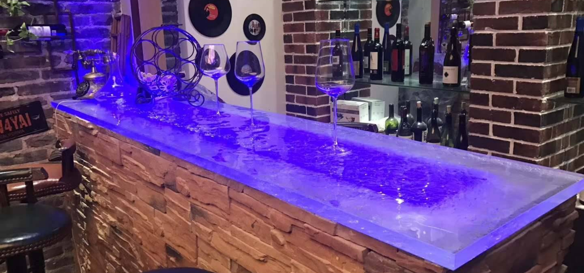 LED Lighting Wine Bar Table Top